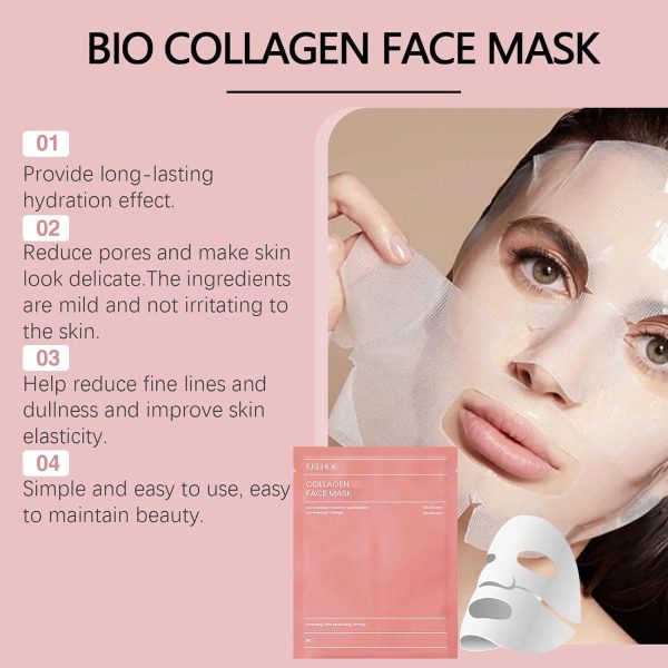 "1 Pc Bio-Collagen Deep Hydration Overnight Facial Mask – Rejuvenating Sheet for Glowing, Nourished Skin"