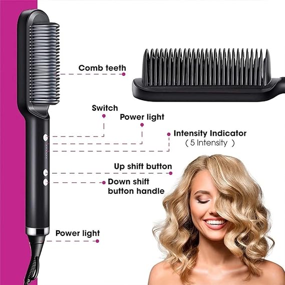 Electric Hair Straightening & Curling Comb/brush – Dual-purpose Professional Hair Styler