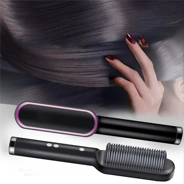 Electric Hair Straightening & Curling Comb/brush – Dual-purpose Professional Hair Styler