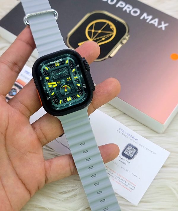 Sm90 Pro Max Super Luxury Smart Watch | Slim Body Rubber Strap Wrist Watch