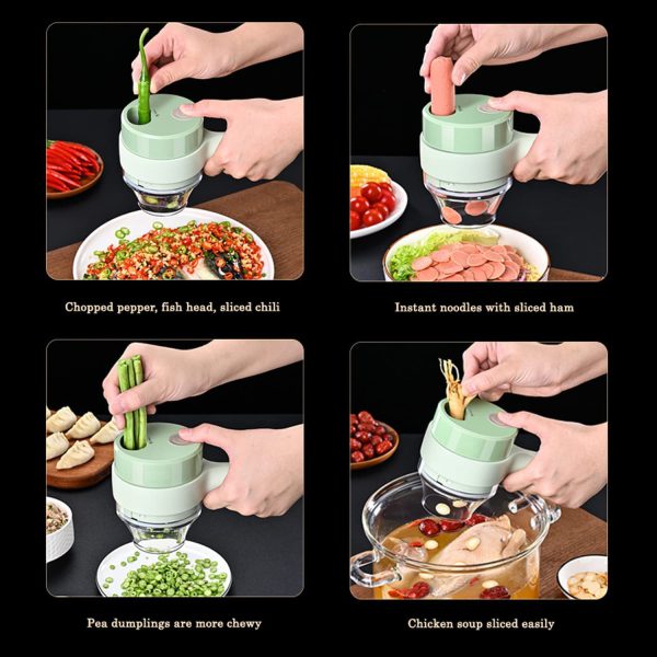 4 In 1 Handheld Hammer Electric Vegetable Cutter | Portable food chopper