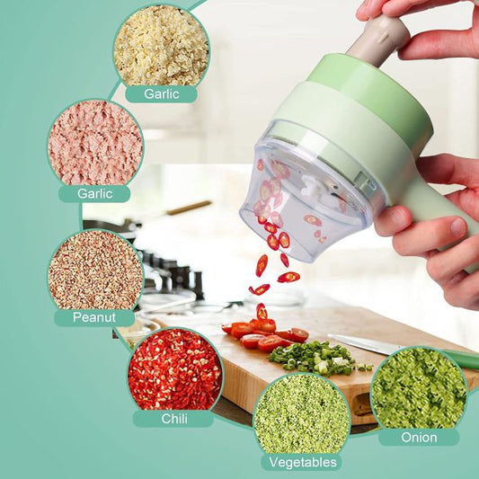 4 In 1 Handheld Hammer Electric Vegetable Cutter | Portable food chopper