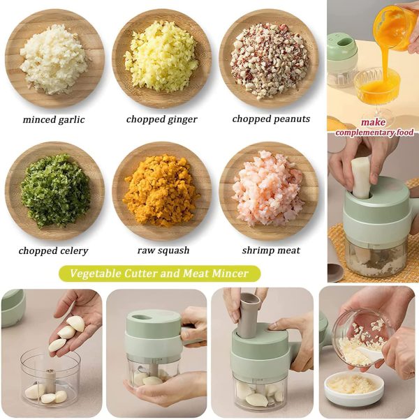 4 In 1 Handheld Hammer Electric Vegetable Cutter | Portable food chopper