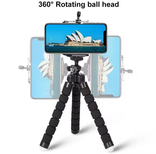 Adjustable Octopus Tripod Plus Mobile Holder | Flexible Tripod Stand With Mobile Holder