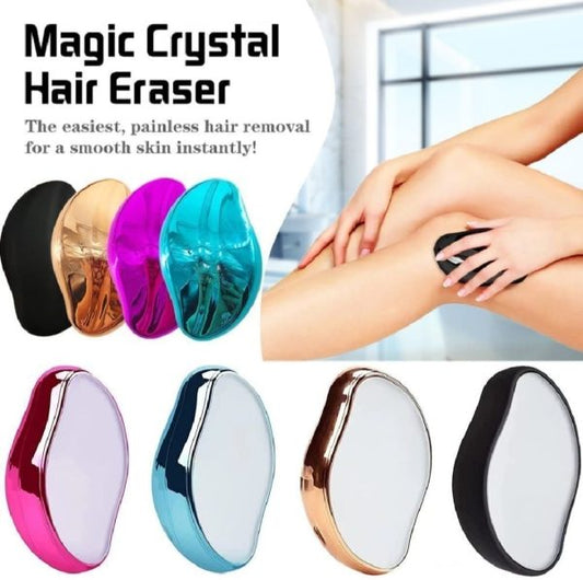 Crystal Hair Eraser – Painless, Reusable Hair Remover for Smooth Skin | Gentle Manual Epilator for Arms, Legs, Back – Portable & Washable Beauty Tool (Random Color)
