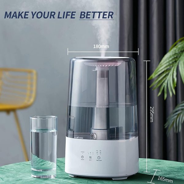 Humidifier – Hot & Cold Mist With 4l Water Tank | 12-hour Continuous Operation & Scent Addition Option