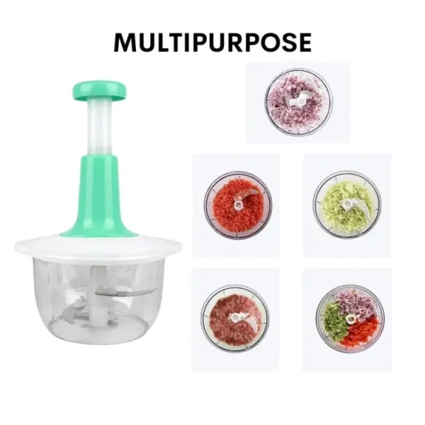 Manual Hand Push Chopper | Multi-functional Vegetable Meat Grinder, Grater, Chopper -2l