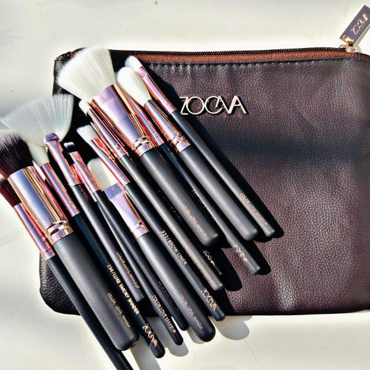 Pack Of 15 Zoeva Makeup Brushes With Pouch | Complete Makeup Brush Set Including 15 Face And Eye Make Up Brushes