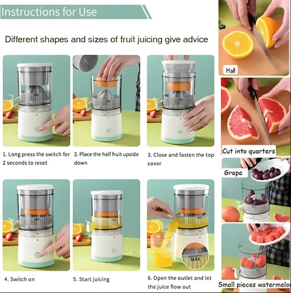 Portable Electric Hands-free Rechargeable Juicer Machine |  Juicer And Squeezer