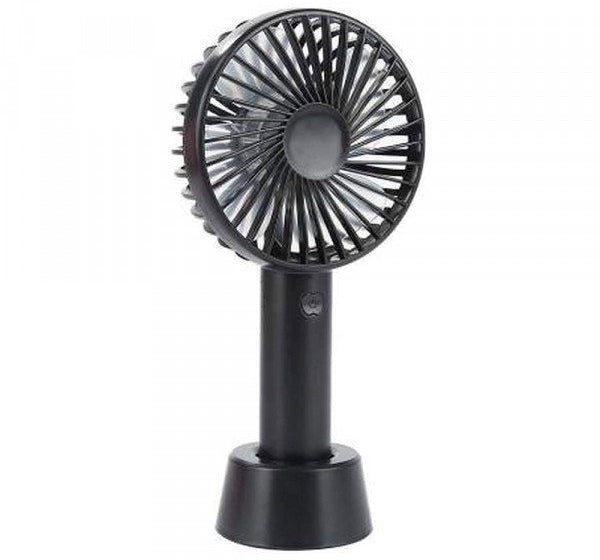 Portable Usb Rechargeable Handheld 3 Speed Strong Wind Electric Small Mini Cooling Fan (black)