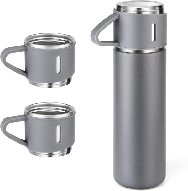 Stainless Steel Vacuum Flask Set. Vacuum Insulated Bottle