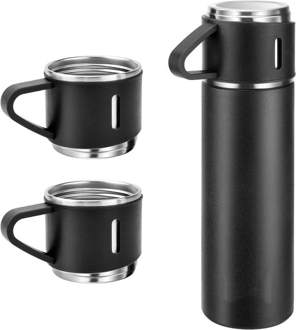 Stainless Steel Vacuum Flask Set. Vacuum Insulated Bottle