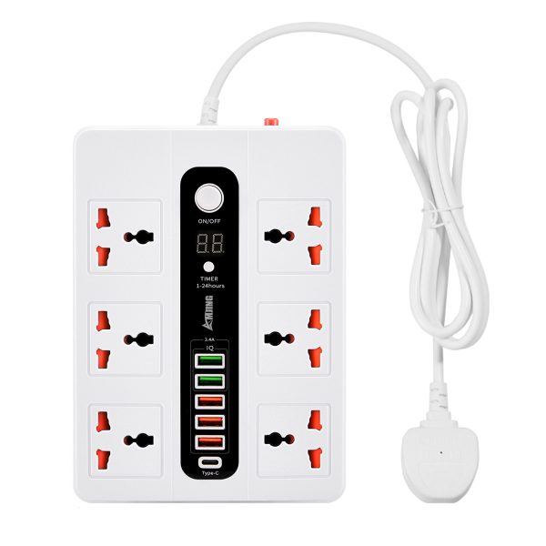 Ultra High Speed Socket Bkl-11 | 5 Sockets | Usb 1 | Bd 2 Meter | 3000 Watts Power Socket