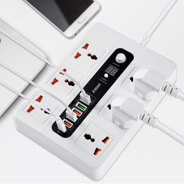 Ultra High Speed Socket Bkl-11 | 5 Sockets | Usb 1 | Bd 2 Meter | 3000 Watts Power Socket