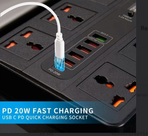 Ultra High Speed Socket Bkl-11 | 5 Sockets | Usb 1 | Bd 2 Meter | 3000 Watts Power Socket